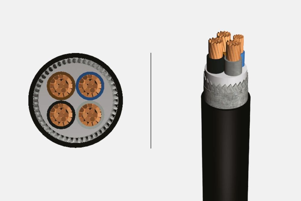 0.6/1 kV PVC Insulated, Flat Steel Wire Armoured, Multi-Core Cables With Copper Conductor