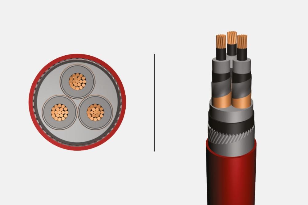 18/30 kV or 19/33 kV XLPE Insulated, Round Aluminium Wire Armoured, Three Core Cables With Copper Conductor